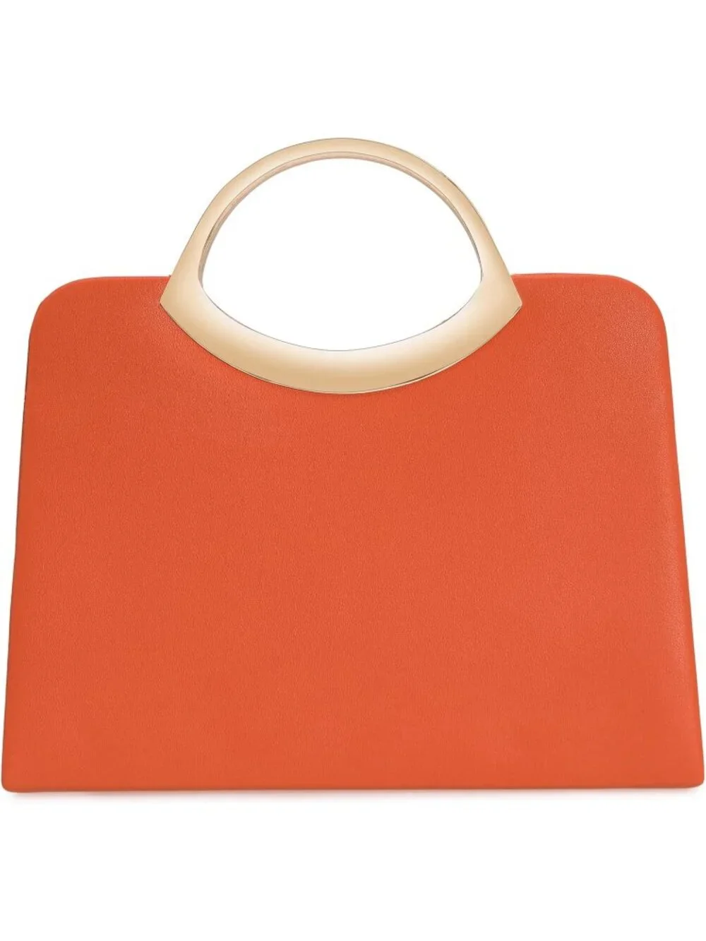 👜Women's Burnt Orange Small Dressy Evening Handbag Circle Handle Elegant Purse
